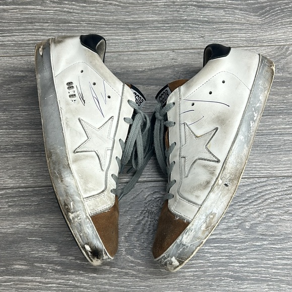 Golden Goose Men's Superstar Leather White and Brown sneakers size 44 - Picture 2 of 7